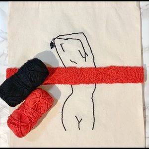 Handmade Canvas Tote Bag/Female Gift/Minimalist